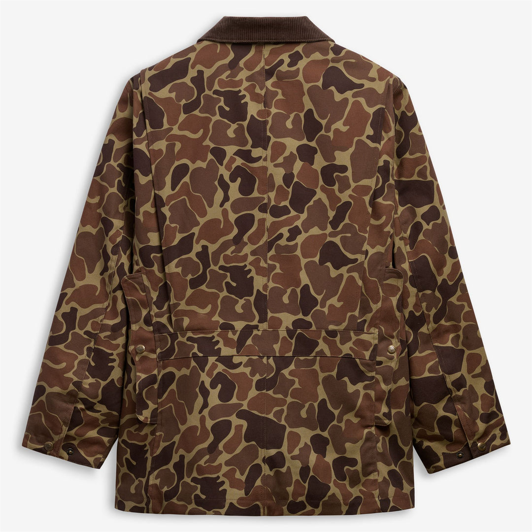 Beige-braune Unisex-Canvas-Utility-Jacke mit Camouflage-Muster main