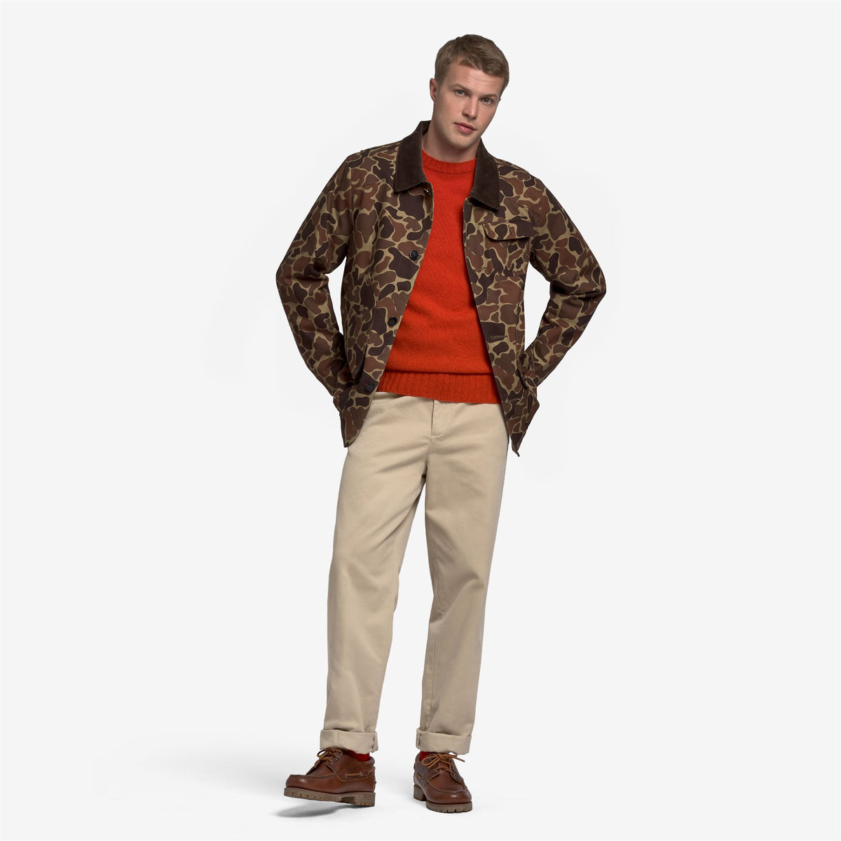 Beige Unisex Cotton Canvas Jacket with Wool Blend Lining