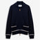 Knitwear_Unisex_PORTCLYDE_Cardigan_Blue DK-White Antique - Commercial 1