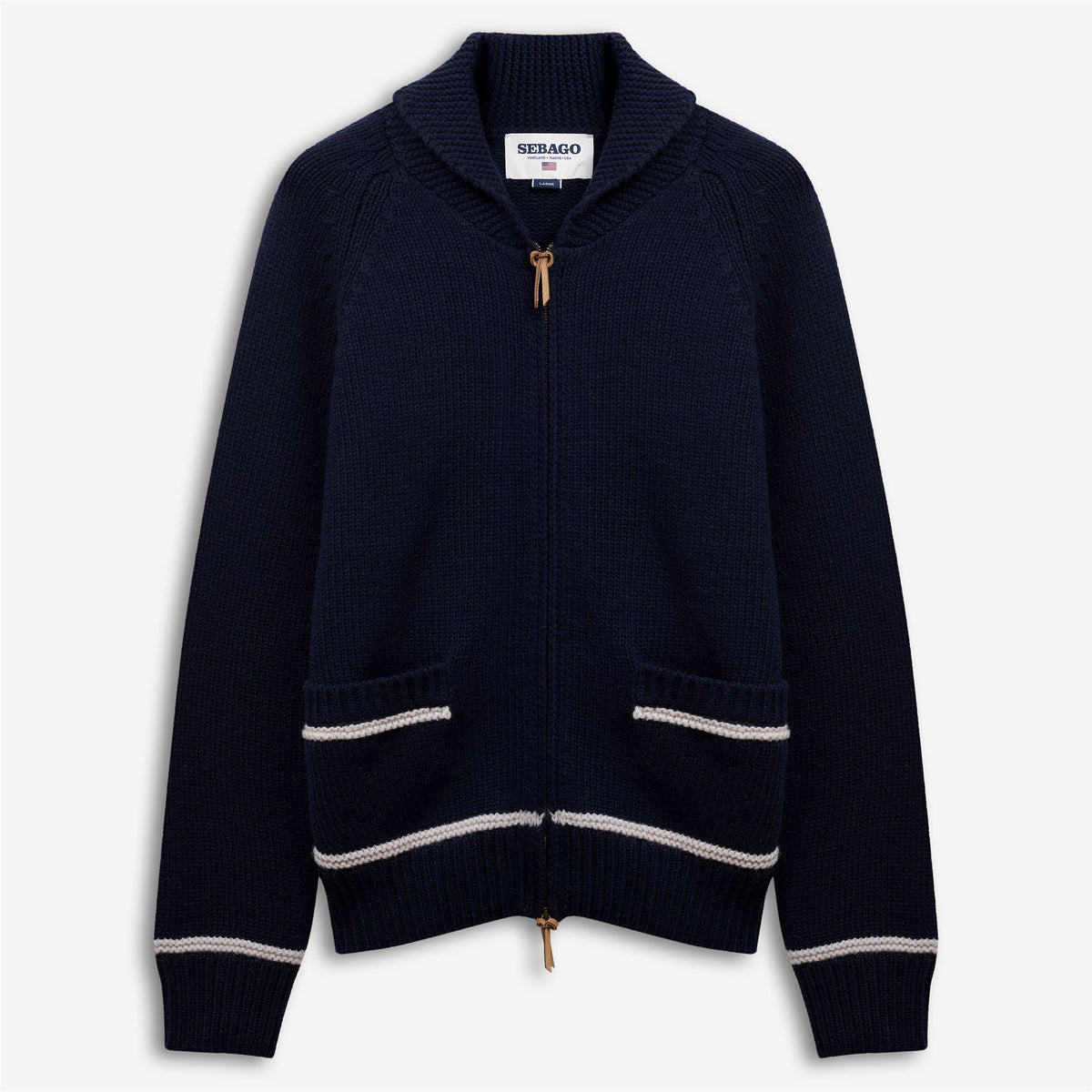 Blue Unisex Wool Cardigan