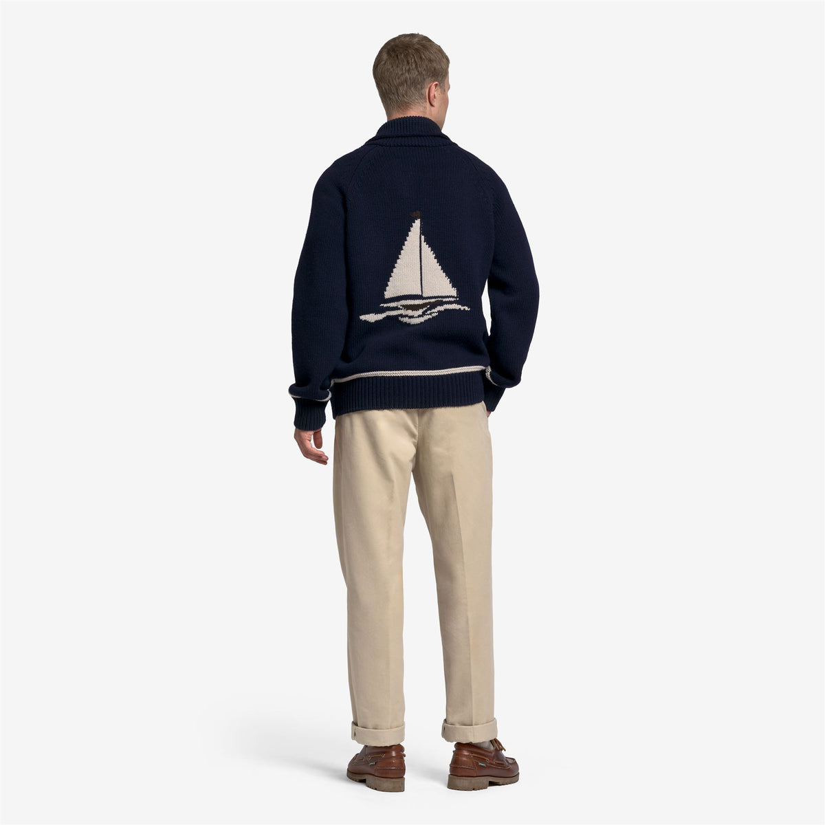 Blue Unisex Wool Cardigan