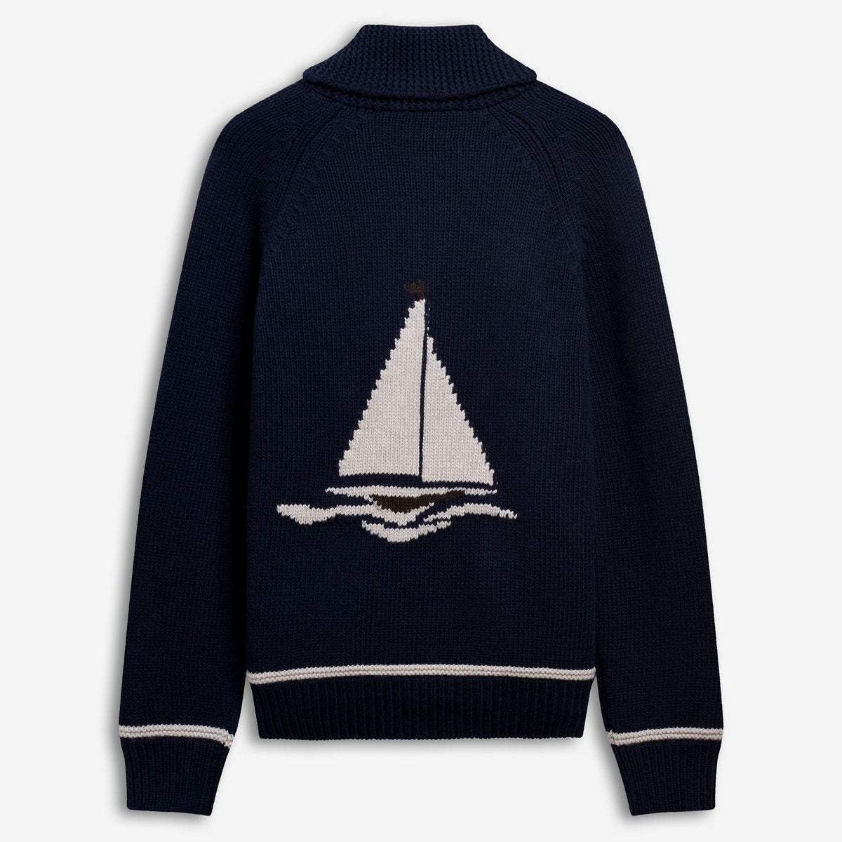 Cardigan in lana blu unisex