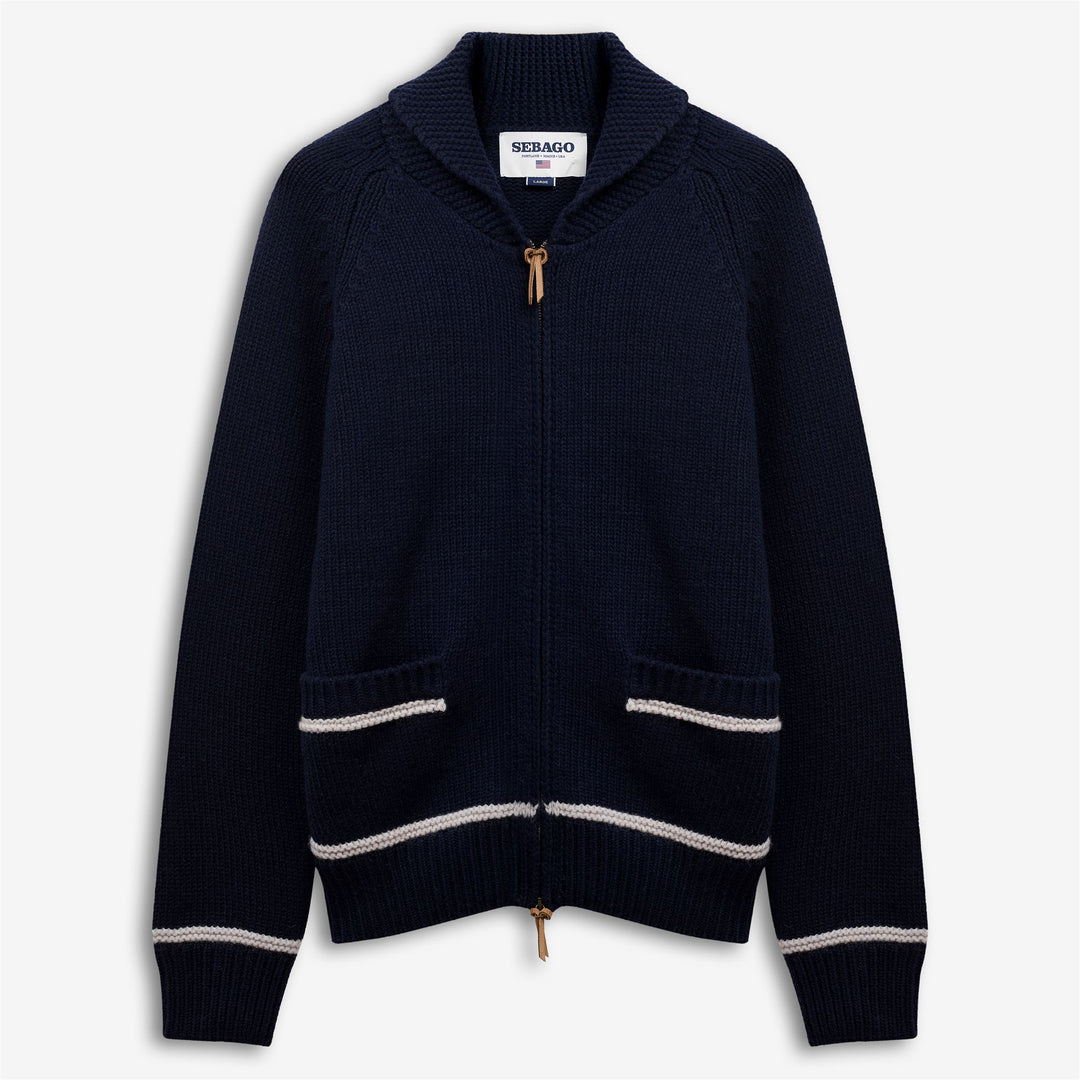 Cardigan blu unisex in misto lana per il tempo libero main