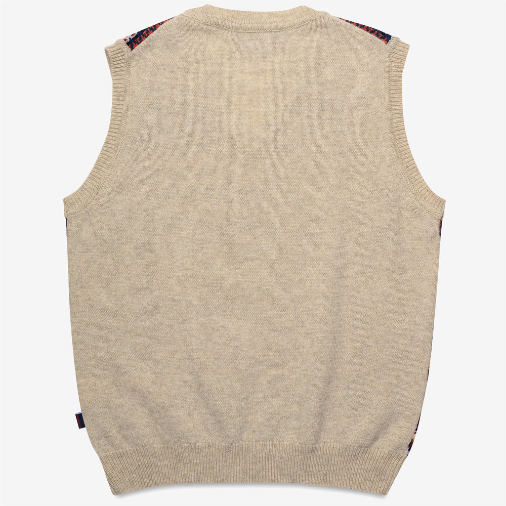 Beige Unisex Shetland Wool Knitted Vest 02