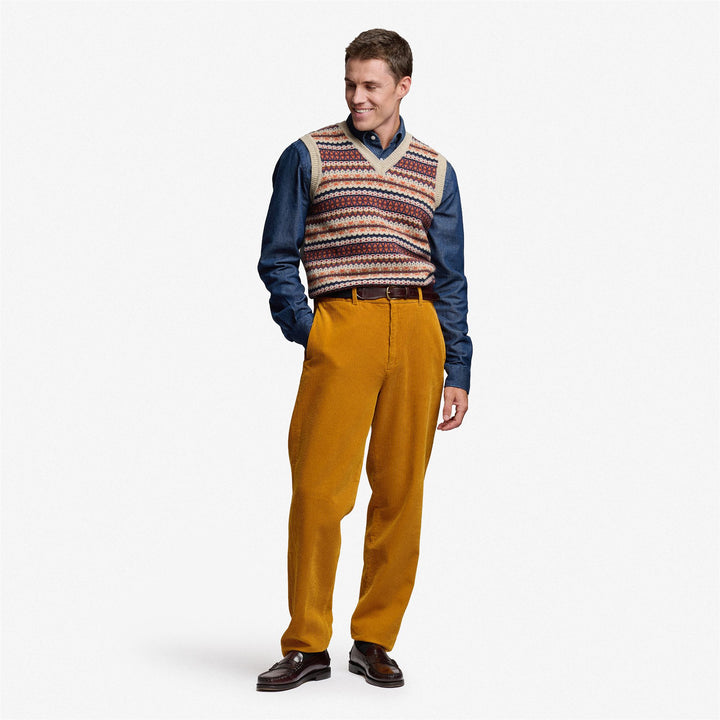 Chaleco de punto de lana Shetland unisex beige 5