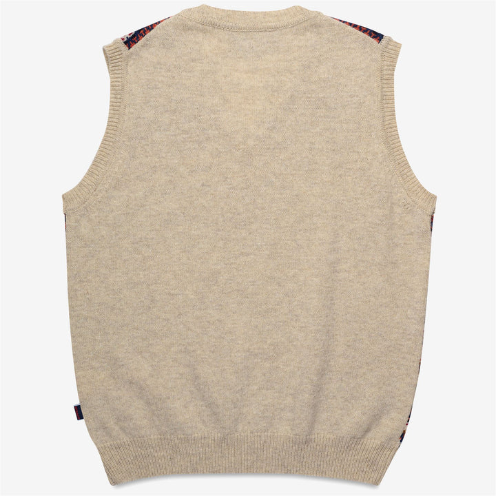Beige Unisex Shetland Wool Knitted Vest 2