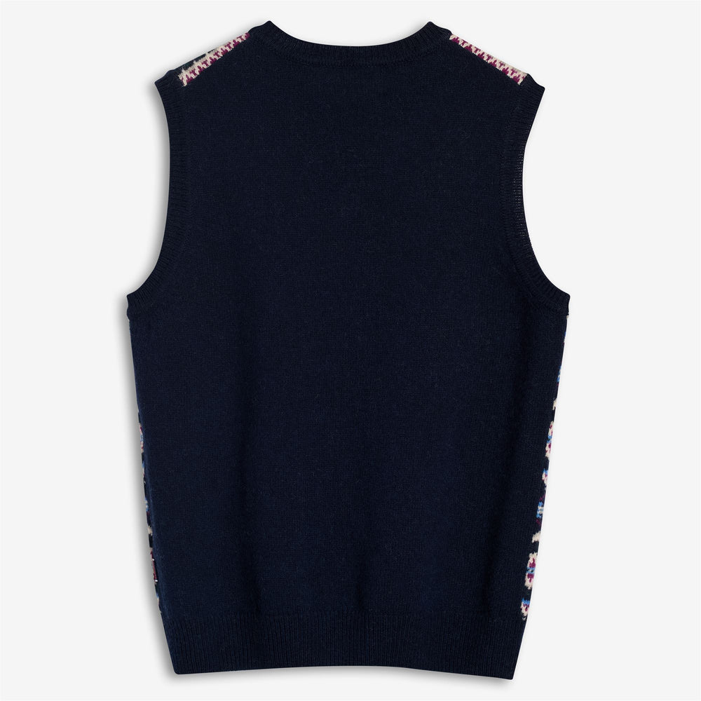 Navy violet Unisex Shetland Wool Knit Vest 02