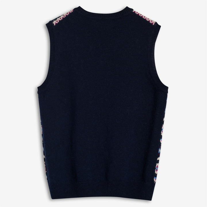 Marineviolette Unisex-Strickweste aus Shetlandwolle 2