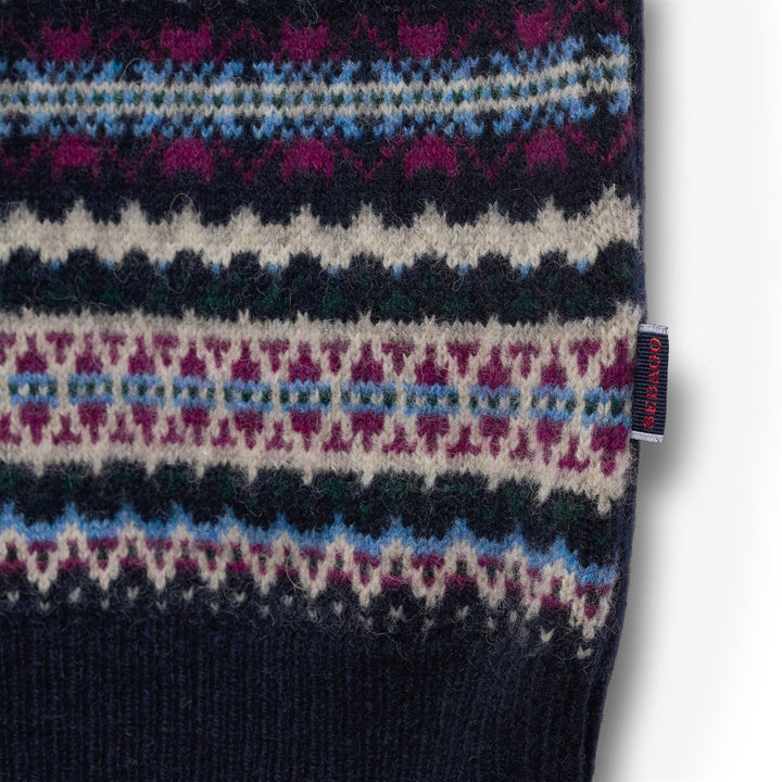 Chaleco de punto de lana Shetland unisex violeta marino 3