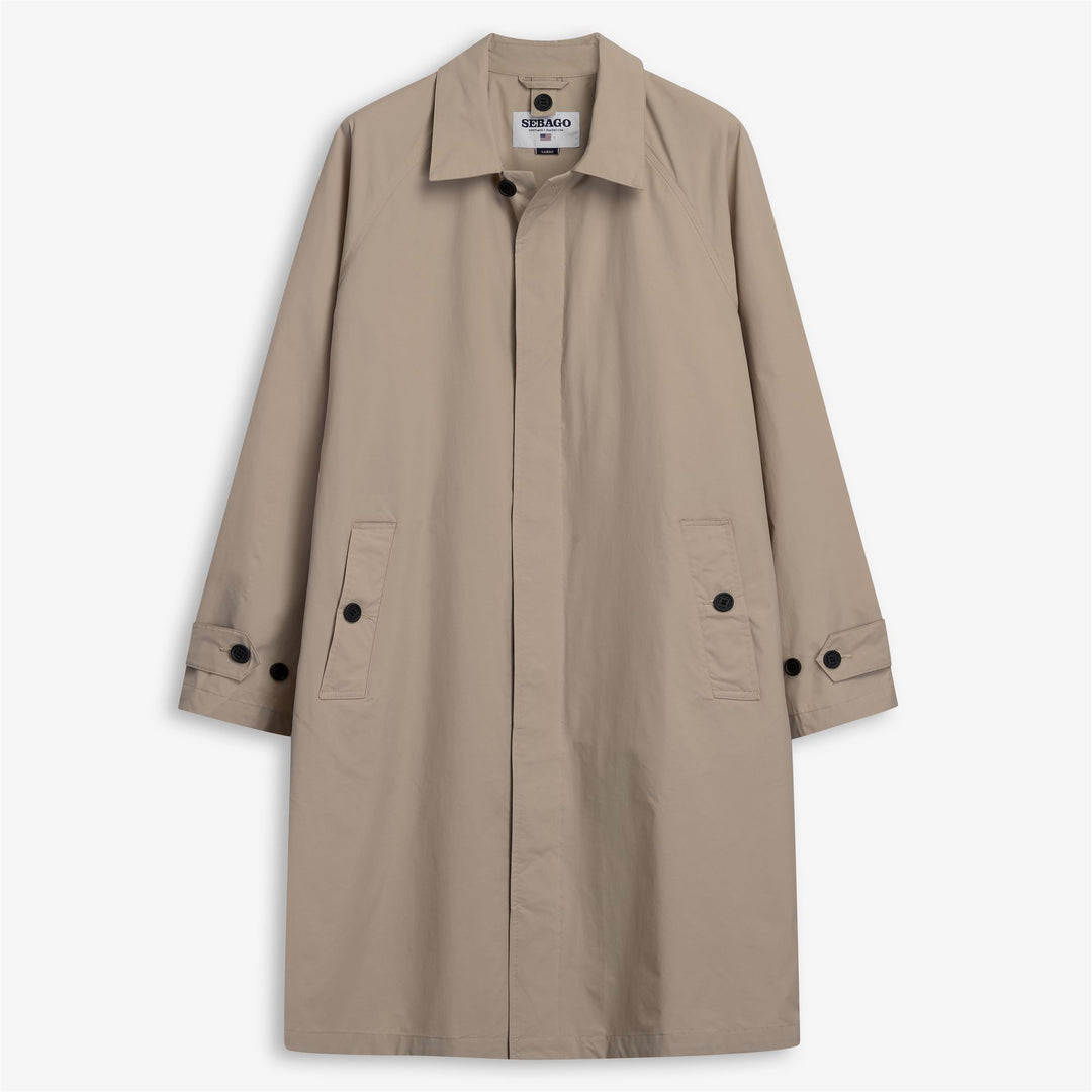 Veste de loisirs unisexe beige en nylon longueur 3/4 avec détails classiques 01