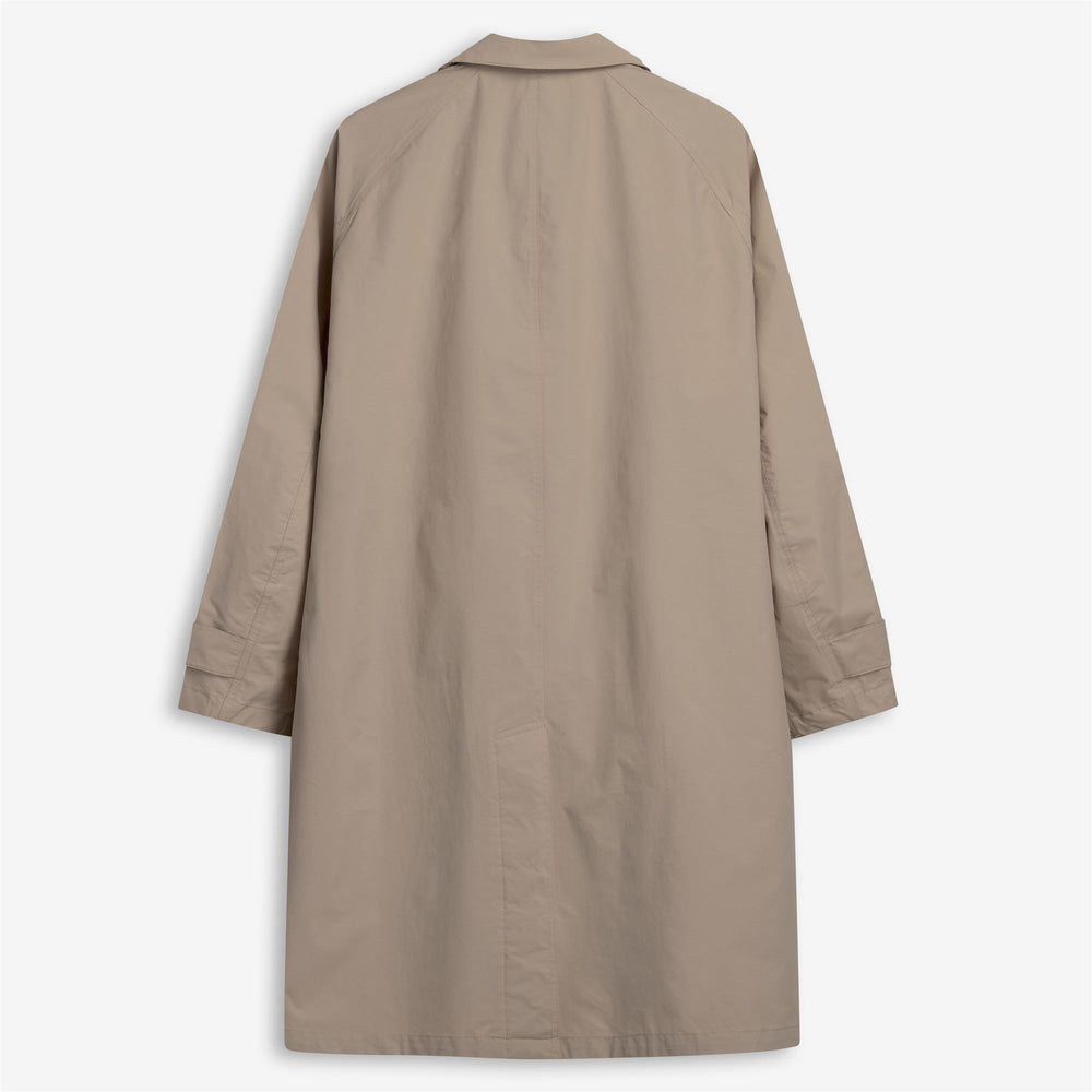 Beige Unisex 3/4 Length Nylon Leisure Jacket with Classic Details 02