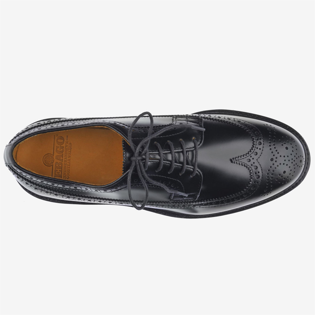 Chaussures basses en cuir noir à lacets pour homme main