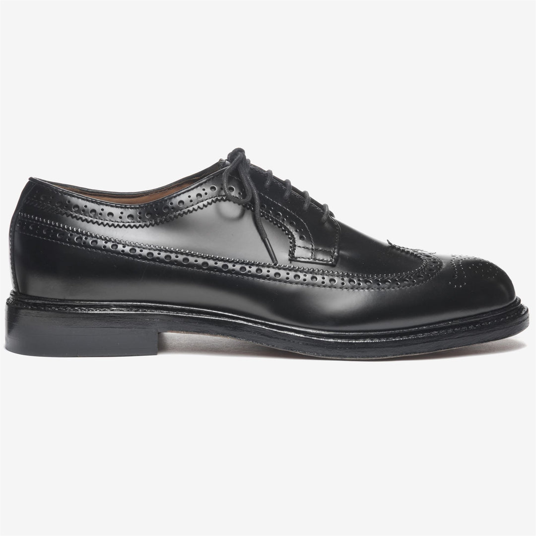 Black Men's Low Cut Leather Business Laced Shoes 01
