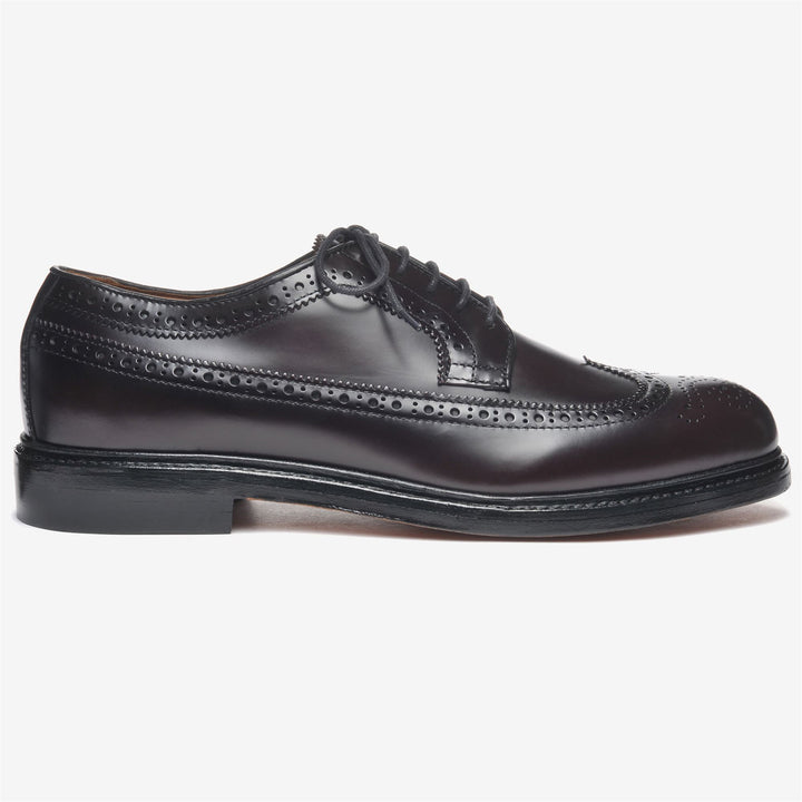 Brogues in Pelle Uomo Bordeaux con Lacci per Affari 1