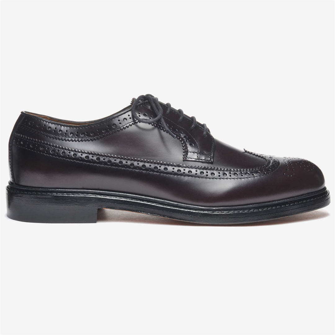 Burgundy Red Men's Leather Business Laced Brogues 01