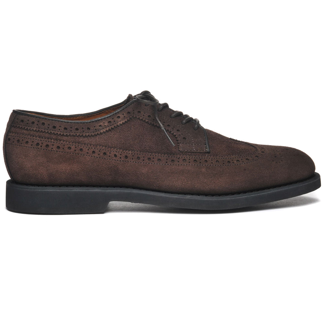 Scarpe da Uomo in Pelle Business Lacciate Basse Marrone Scuro 01