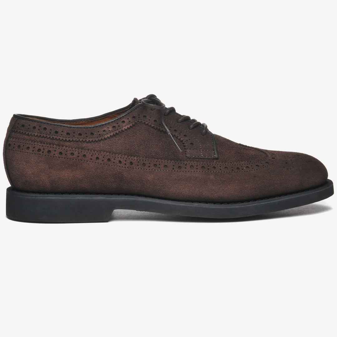 Zapatos de cuero de corte bajo con cordones para hombre, color marrón oscuro 01