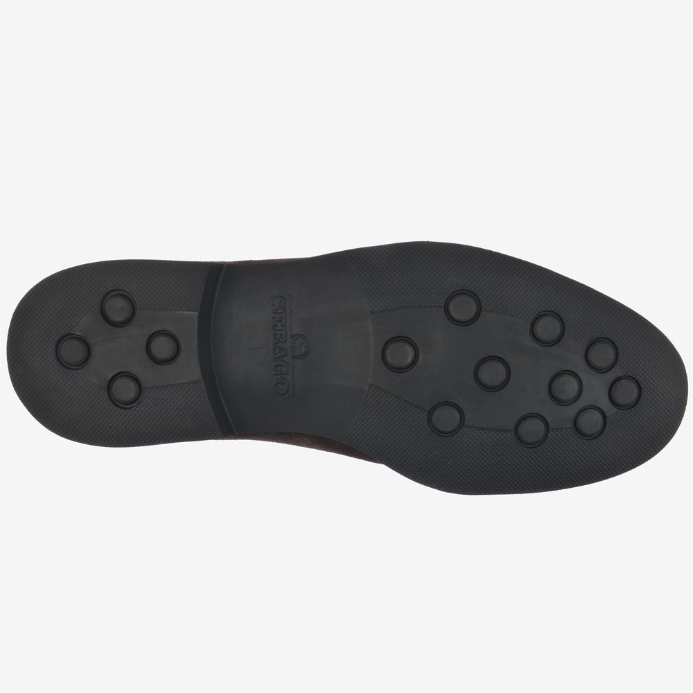 Zapatos de cuero de corte bajo con cordones para hombre, color marrón oscuro 02