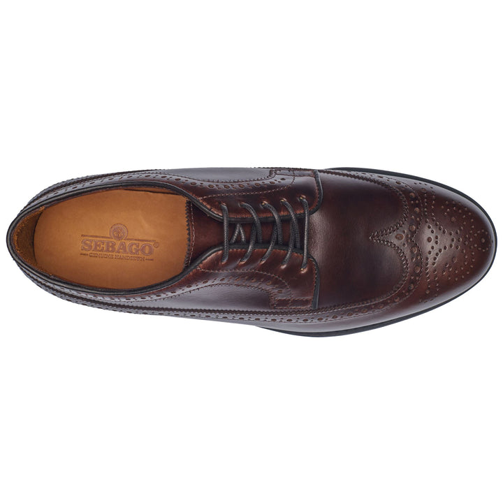 Scarpe da Uomo in Pelle Business Lacciate Basse Marrone Scuro 4
