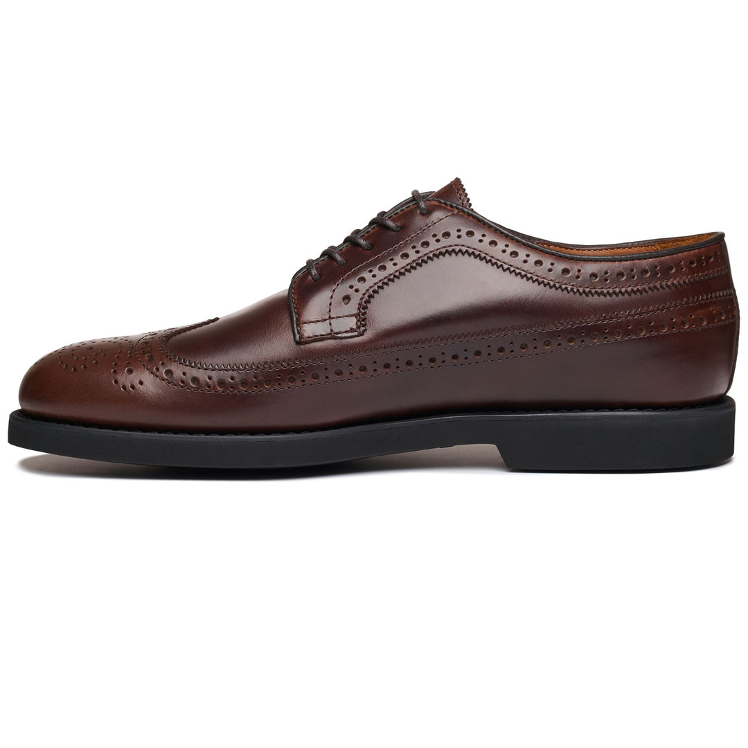 Scarpe da Uomo in Pelle Business Lacciate Basse Marrone Scuro main