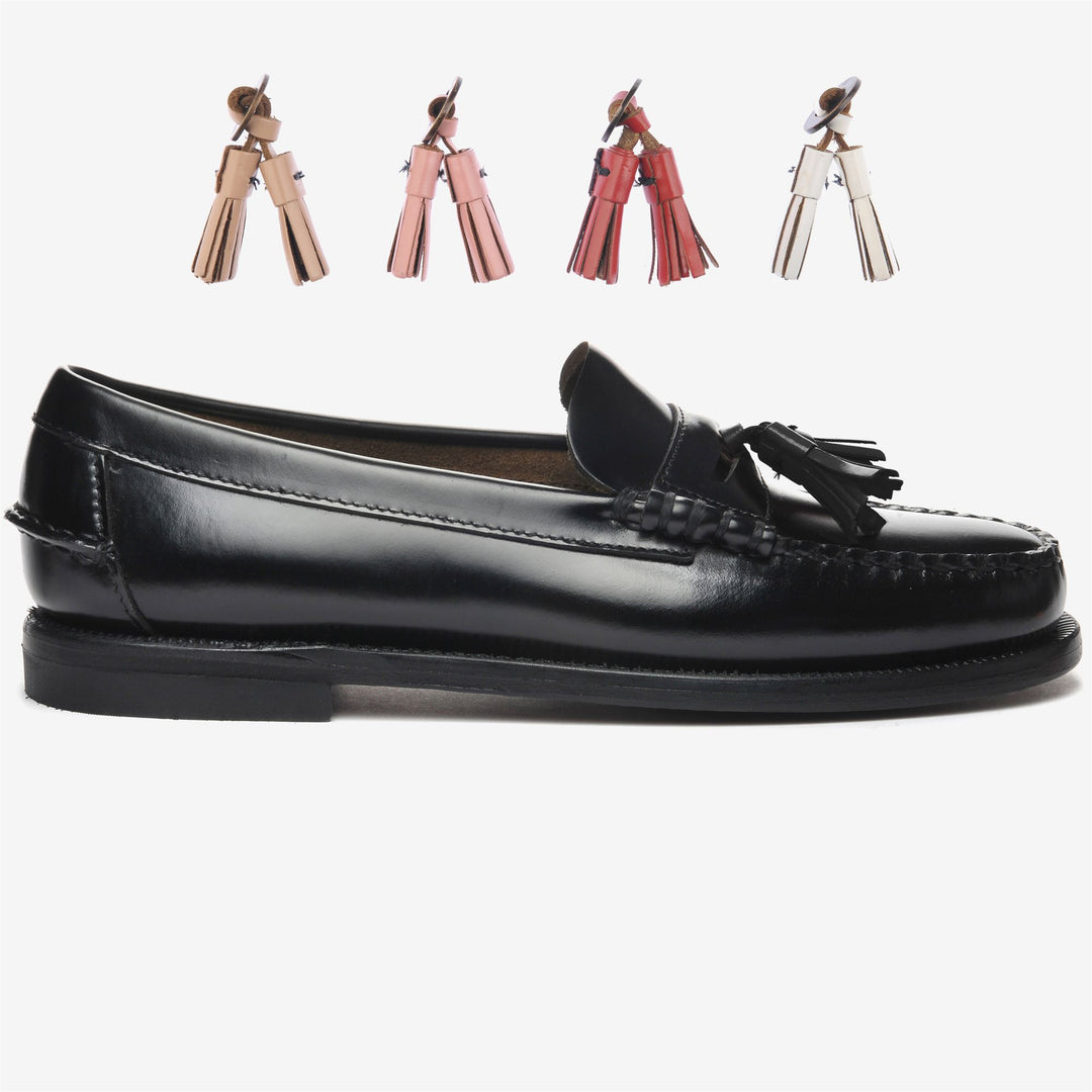 Mocasines de negocios de cuero negro multicolor para mujer 01