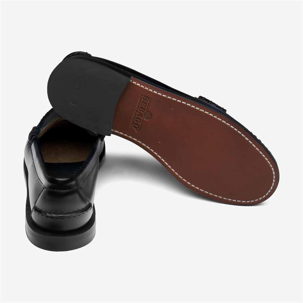 Mocassino senza lacci in pelle nero da donna
