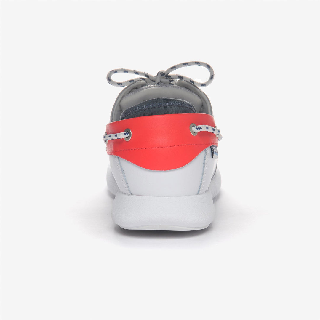 White Red Men's Leather Sailing Moccasins with Slip-Resistant Outsole main