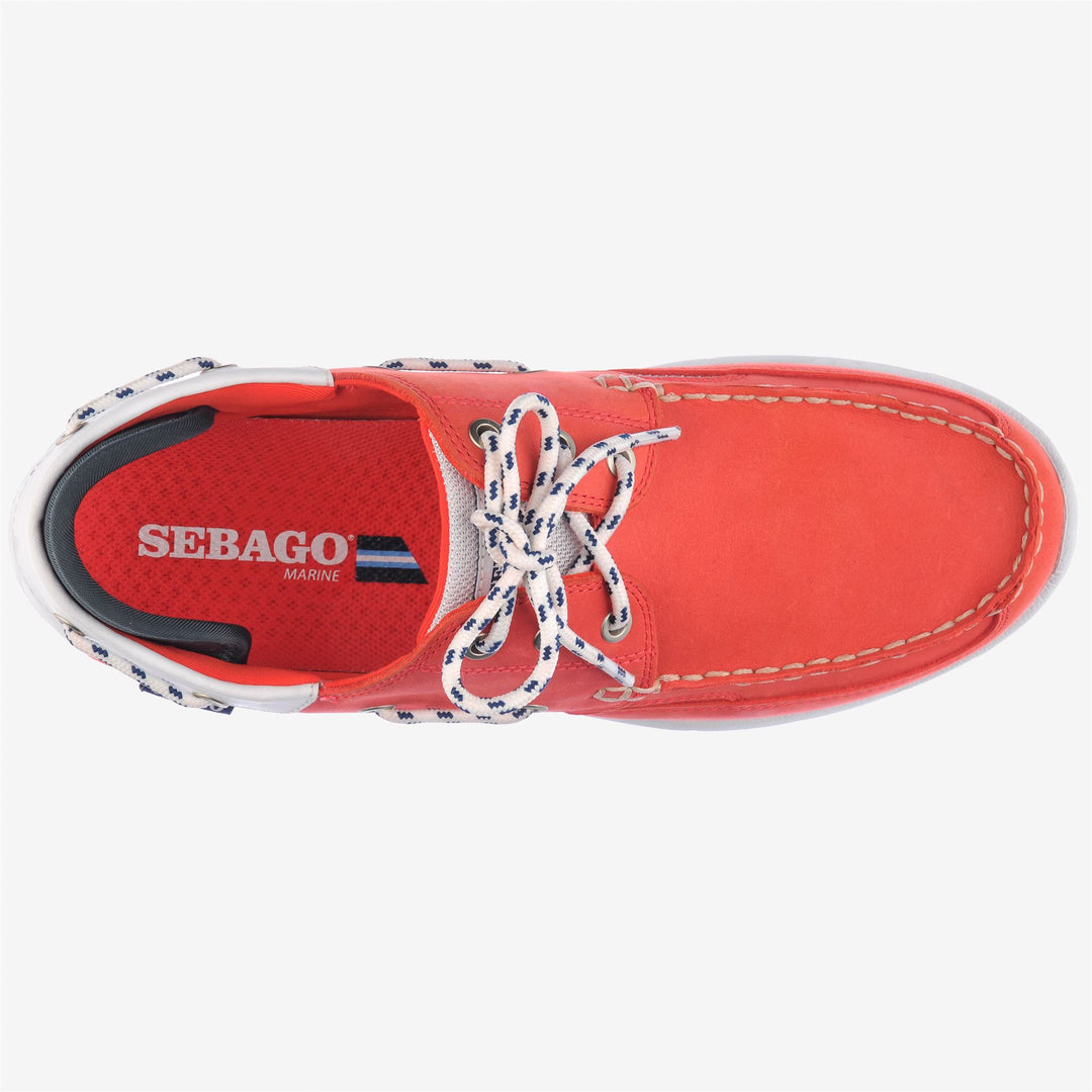 Red White Men's Sailing Moccasin with Slip-Resistant Outsole main