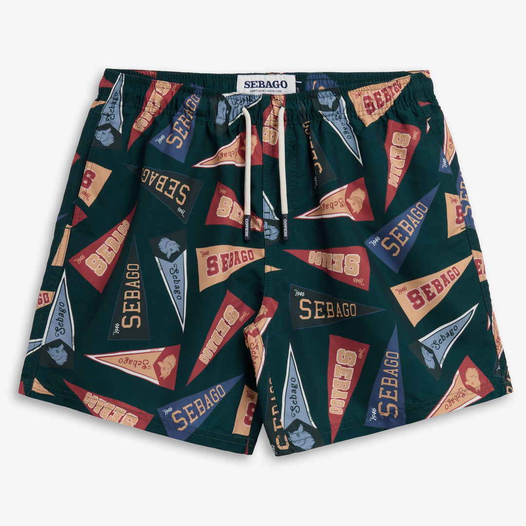Short de bain vert pour homme avec taille élastique et poches 01
