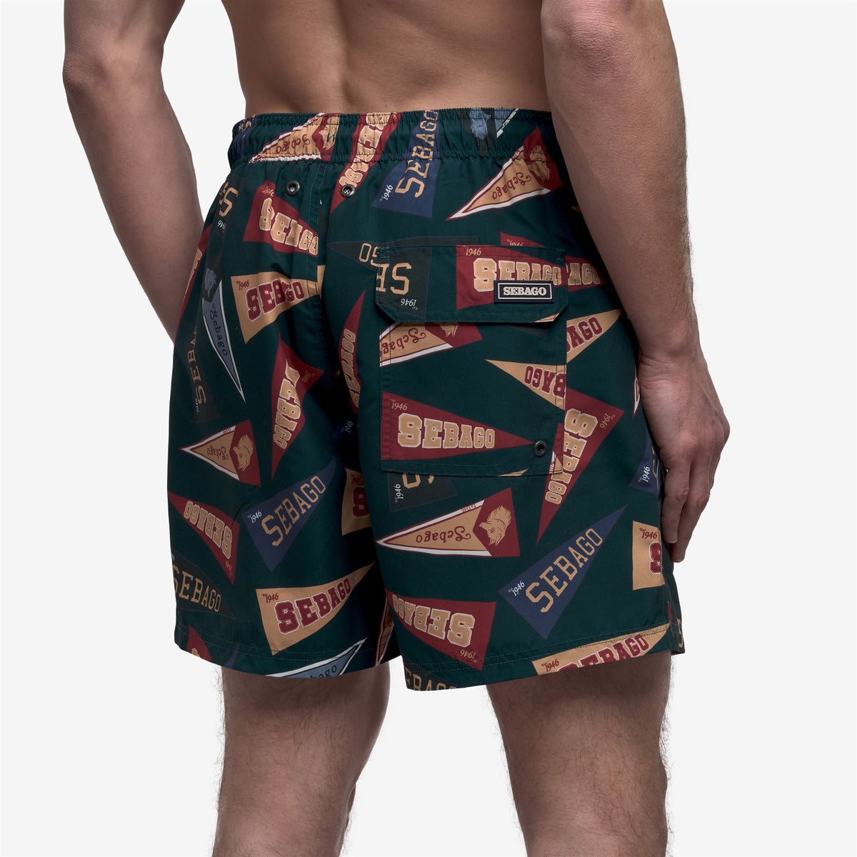 Bathing Suits_MAN_SANDBEACH_Swimming Trunks_Fancy Pennant Green - Commercial 6