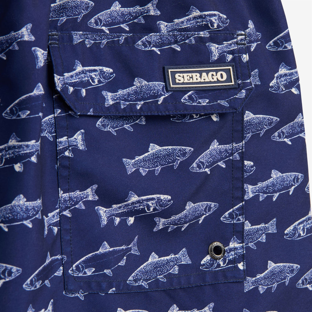 SANDBEACH - Bathing Suits - Swimming Trunks - Man - Fancy Fish Navy Blue main