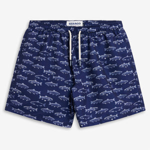 SANDBEACH - Bathing Suits - Swimming Trunks - Man - Fancy Fish Navy Blue