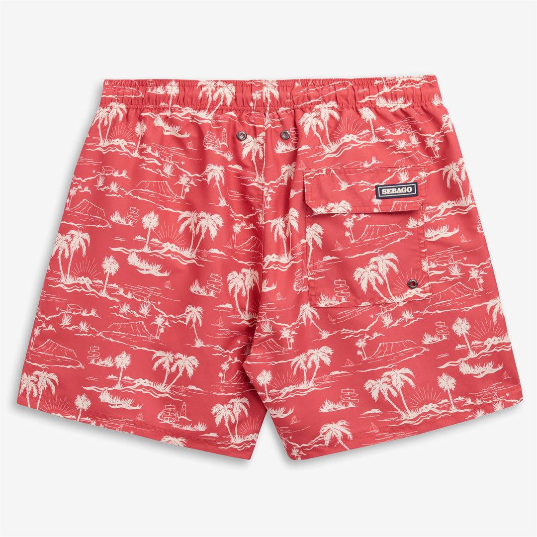 Dusty red Men's Yachting Swim Trunks with Elastic Waist and Pockets main