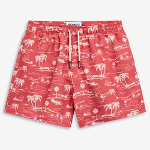 SANDBEACH - Bathing Suits - Swimming Trunks - Man - Fancy Palm Sunset Dusty Red