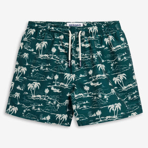 SANDBEACH - Bathing Suits - Swimming Trunks - Man - Fancy Palm Sunset Green-Green Bistro