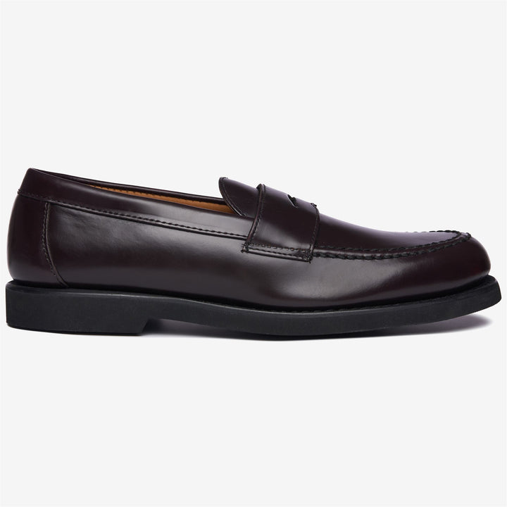 Mocassins en cuir bordeaux rouge pour homme 1