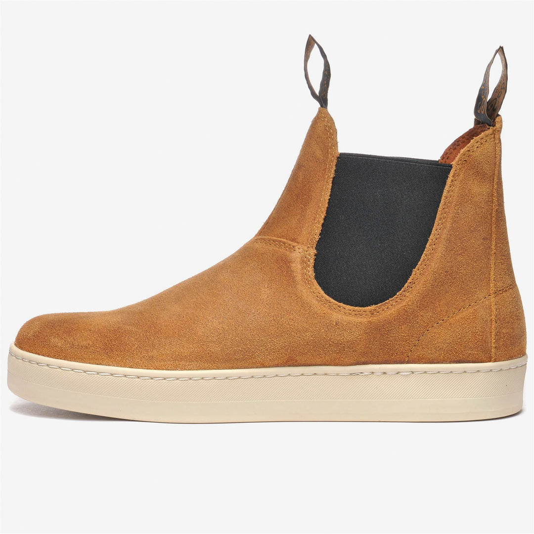 Botines deportivos sin cordones de ante beige y amarillo para hombre main