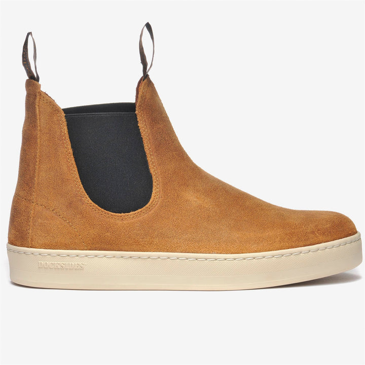 Botines deportivos sin cordones de ante beige y amarillo para hombre 1