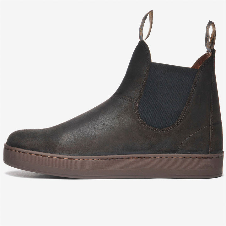 Botines de ante marrón oscuro sin cordones para hombre para navegar 3