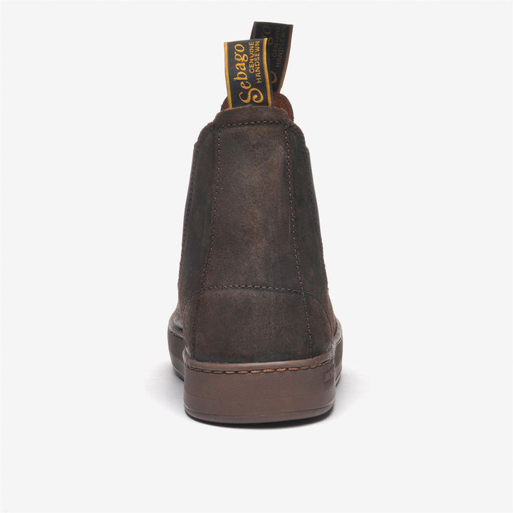 Botines de ante marrón oscuro sin cordones para hombre para navegar 5