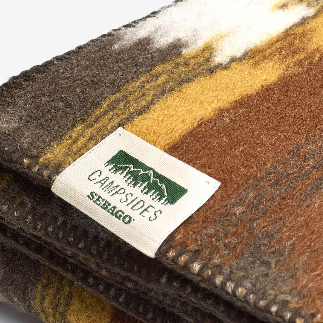 Orange Unisex Wool Blend Functional Blanket with Graphic Motif main