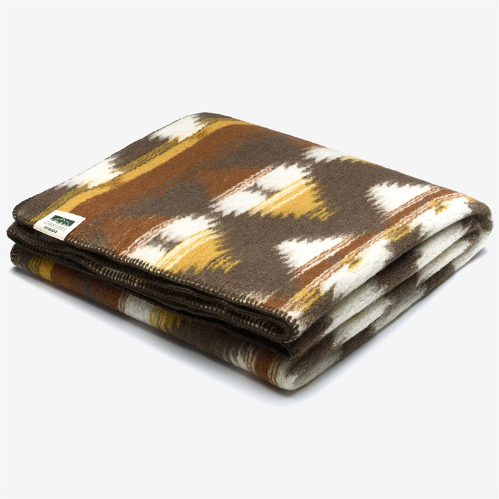 Orange Unisex Wool Blend Functional Blanket with Graphic Motif 1