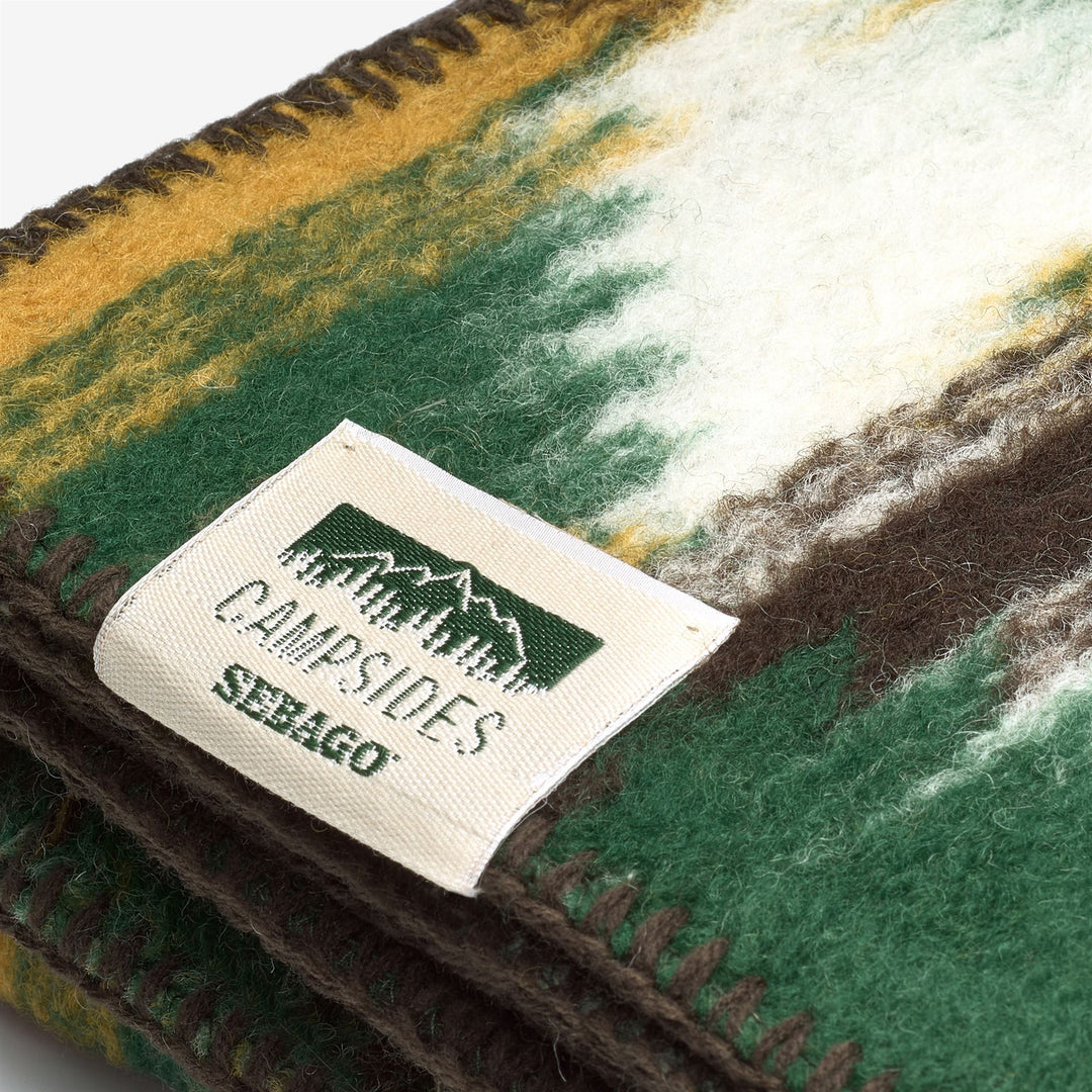 Green Multi-Color Unisex Wool Outdoor Blanket for Comfort main