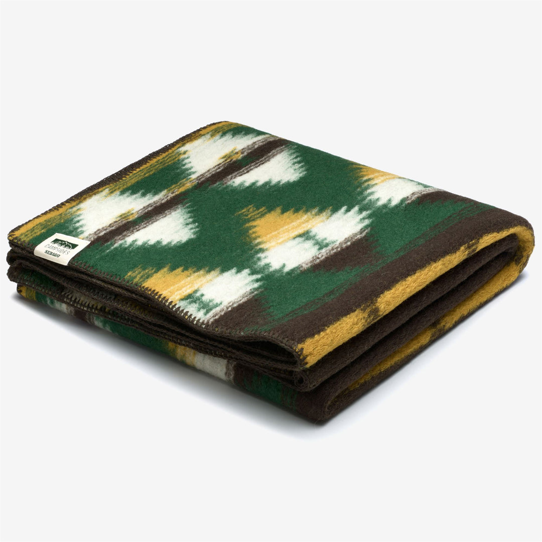 Green Multi-Color Unisex Wool Outdoor Blanket for Comfort 01