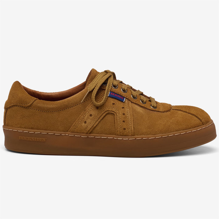 Baskets basses en cuir orange pour homme avec col rembourré 1