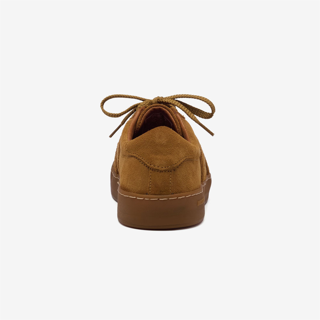Baskets basses en cuir orange pour homme avec col rembourré main