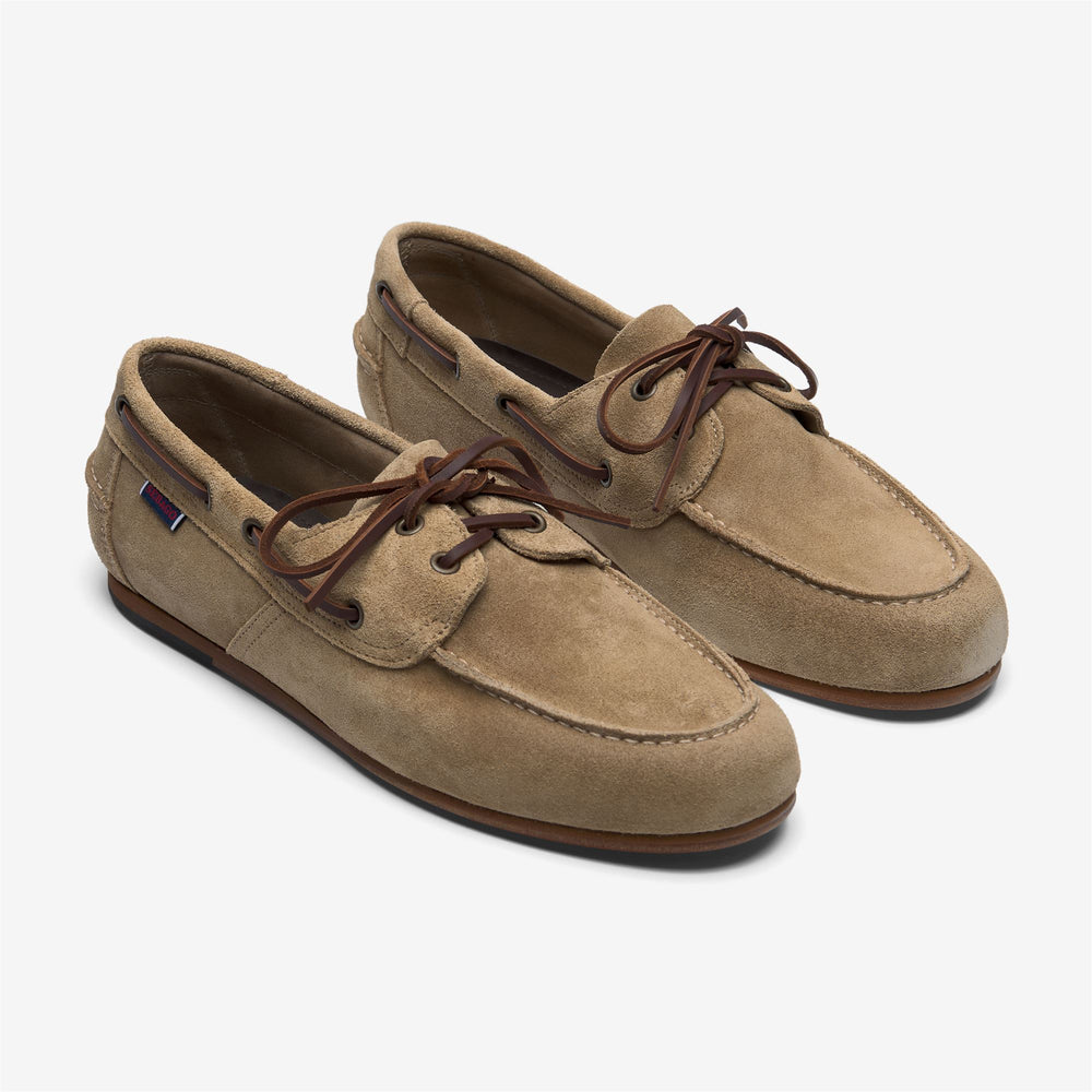 Zapatos náuticos tipo mocasín beige para hombre para navegar 02