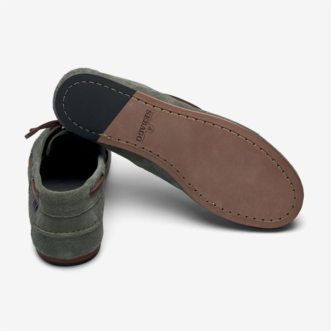Military green Men's Suede Moccasin Docksides for Yachting main