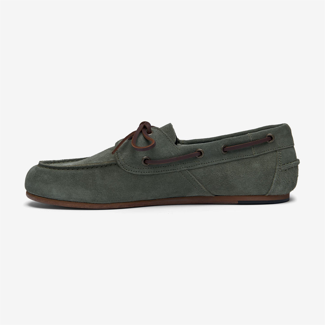 Military green Men's Suede Moccasin Docksides for Yachting main