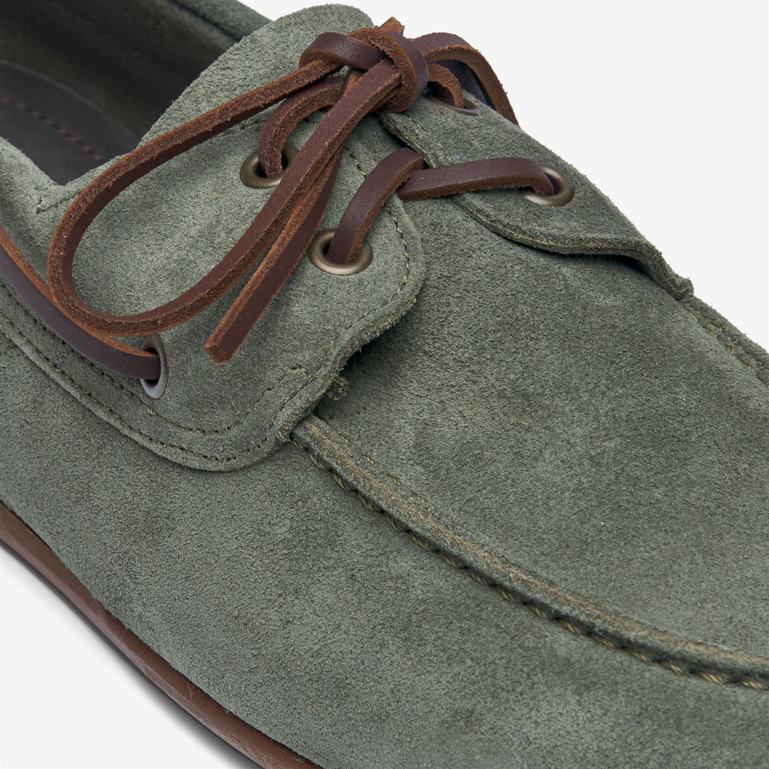 Military green Men's Suede Moccasin Docksides for Yachting main